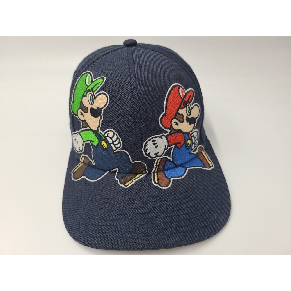 Super Mario Bros Luigi Snapback (Seems Small) Hat Cap Wool Blend Men Women Blue